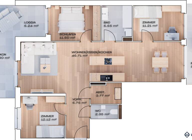 Wohnung zum Kauf - Erstbezug 551.900 € 4 Zimmer 101 m² Brunhildstraße 9 St. Valentin 4300