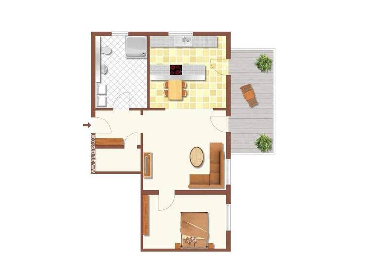 Wohnung zur Miete 691 € 2 Zimmer 65,8 m² Suhl 98527