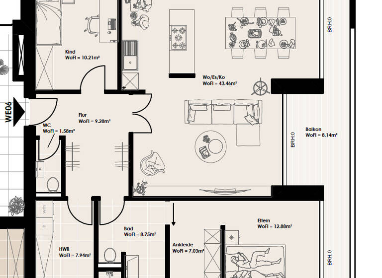 Wohnung zum Kauf 469.000 € 3 Zimmer 109,3 m² 1. Geschoss Unterm Berg 3-7 Donnerschwee Oldenburg / Donnerschwee 26123