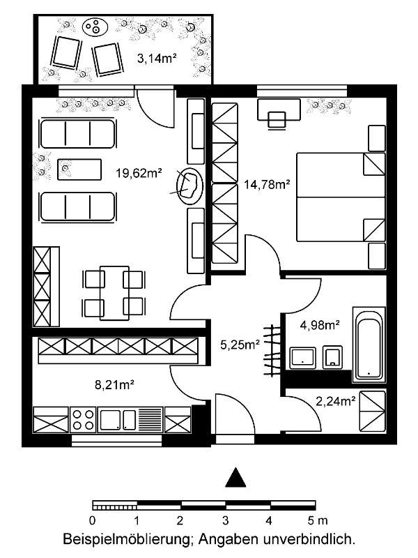 Wohnung zur Miete 600 € 2 Zimmer 58 m²<br/>Wohnfläche 6.<br/>Geschoss ab sofort<br/>Verfügbarkeit Karl-Marx-Straße 4 Schelmengraben Wiesbaden 65199