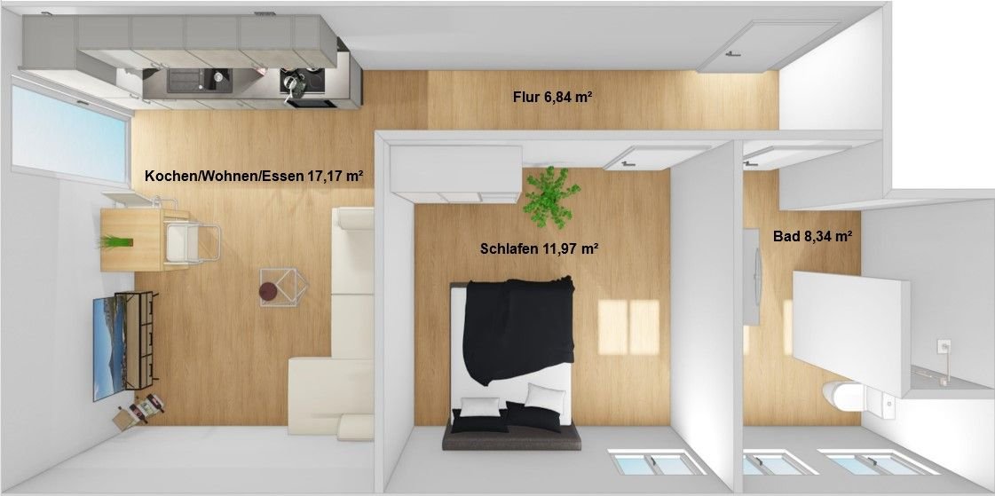 Wohnung zur Miete 650 € 2 Zimmer 46 m²<br/>Wohnfläche 1.<br/>Geschoss Train Train 93358