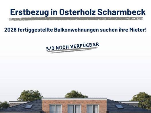 Wohnung zur Miete - Erstbezug 1.000 € 2 Zimmer 66 m² 2. Geschoss frei ab 01.06.2026 Hohenfelder Straße 1 Innenstadt Osterholz-Scharmbeck 27711