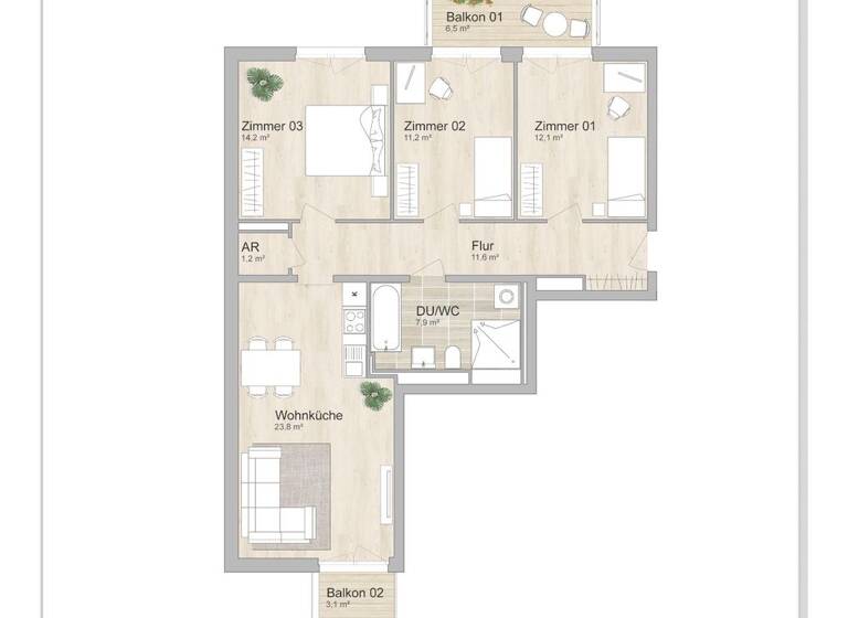 Wohnung zur Miete 2.449 € 4 Zimmer 86,9 m² 5. Geschoss Urbanstr 96a Kreuzberg Berlin 10967