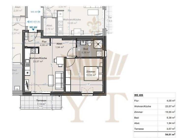 Terrassenwohnung zur Miete - Erstbezug 810 € 2 Zimmer 54 m² EG Biesenthal 16359