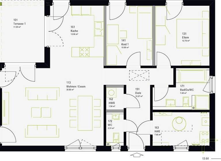 Bungalow zum Kauf provisionsfrei 349.999 € 4 Zimmer 108,3 m² 600 m² Grundstück Dittenheim 91723