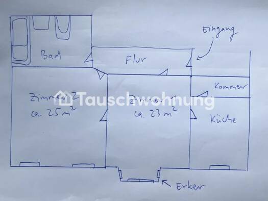 Wohnung zur Miete Tauschwohnung 500 € 2 Zimmer 78 m² 1. Geschoss Lutherplatz Süd 06110