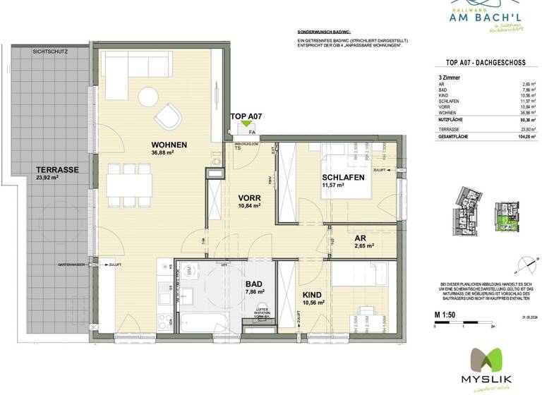 Wohnung zum Kauf - Erstbezug provisionsfrei 634.800 € 3 Zimmer 80,4 m² Hallwang 5300