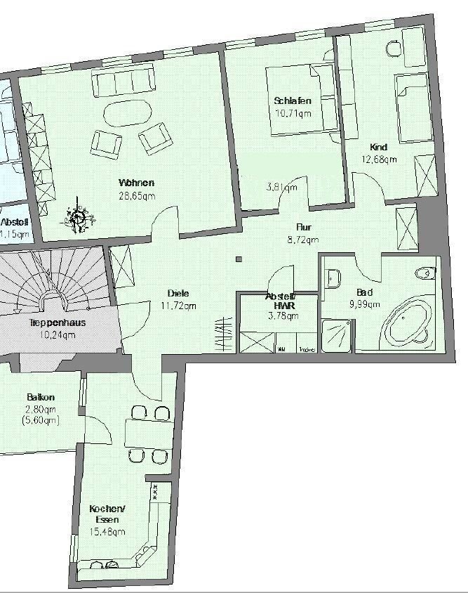 Wohnung zur Miete 990 € 3 Zimmer 108 m²<br/>Wohnfläche 1.<br/>Geschoss ab sofort<br/>Verfügbarkeit Marktstraße 3 Altstadt Weimar 99423