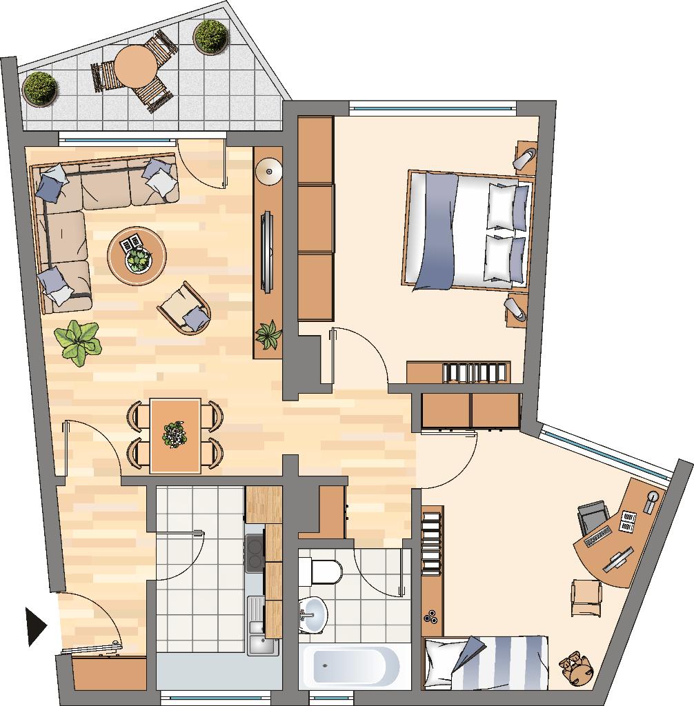 Wohnung zur Miete 519 € 3 Zimmer 70 m²<br/>Wohnfläche 2.<br/>Geschoss 16.02.2025<br/>Verfügbarkeit Meylantstraße 15 Wickeder Feld Dortmund 44319