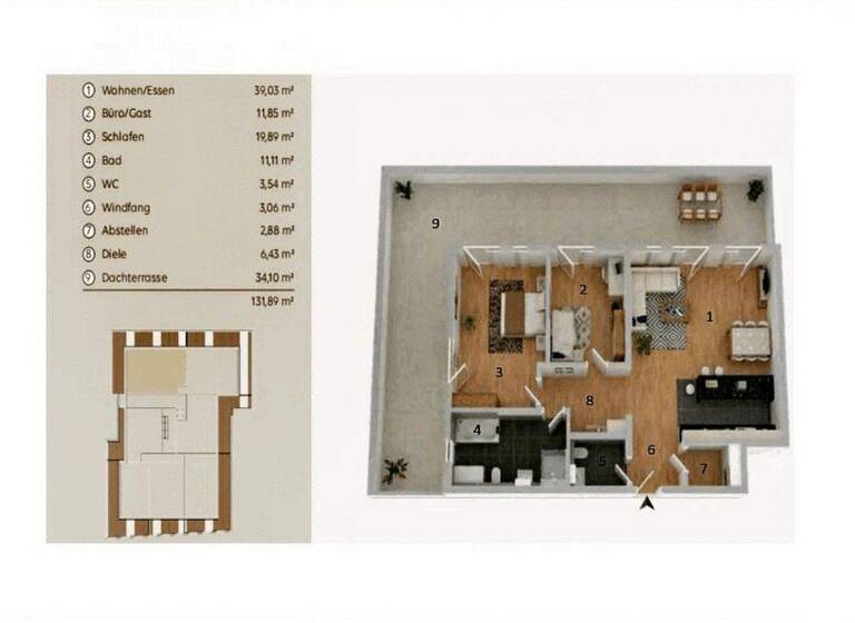 Terrassenwohnung zum Kauf provisionsfrei 480.000 € 3 Zimmer 131,9 m² 3. Geschoss Pocking 94060