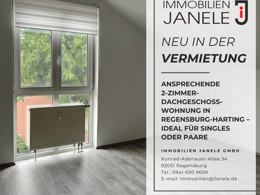 Wohnung zur Miete 750 € 2 Zimmer 52 m² 2. Geschoss frei ab sofort Burgweinting-Harting Regensburg 93055