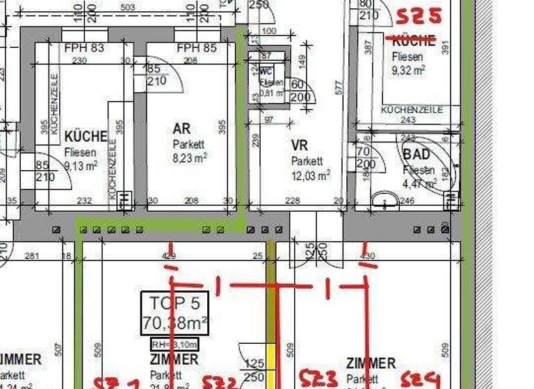 Wohnung zum Kauf 352.000 € 5 Zimmer 70,4 m² 1. Geschoss Wien 1020