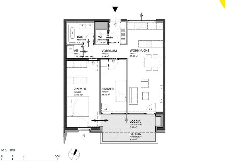 Wohnung zum Kauf 488.000 € 3 Zimmer 78,2 m² 4. Geschoss Josef-Deutsch-Strasse 3 Wien 1100