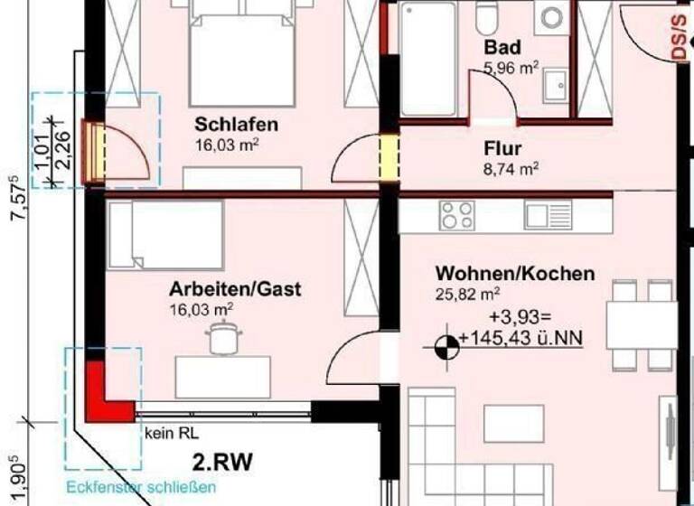 Wohnung zur Miete 1.180 € 3 Zimmer 75 m²<br/>Wohnfläche 1.<br/>Geschoss ab sofort<br/>Verfügbarkeit Viehmarktstraße 11/12 Altstadt 6 Trier 54290