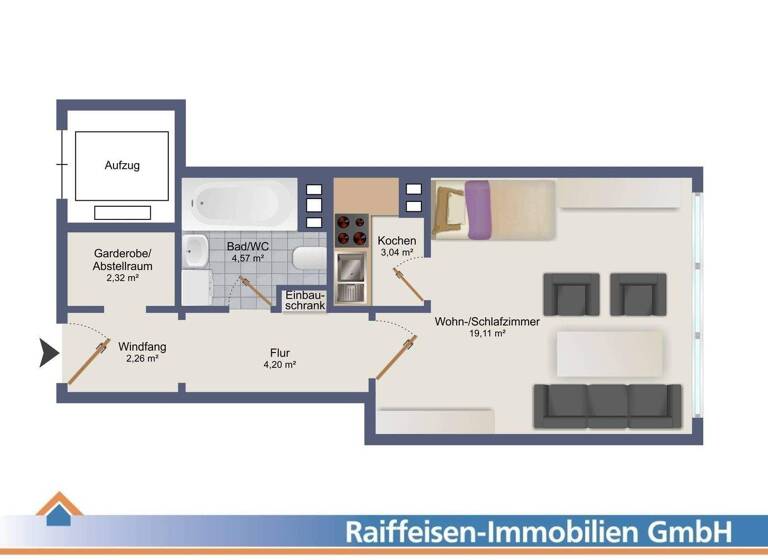 Studio zum Kauf 140.000 € 1 Zimmer 35 m² 6. Geschoss Westenviertel Regensburg 93049