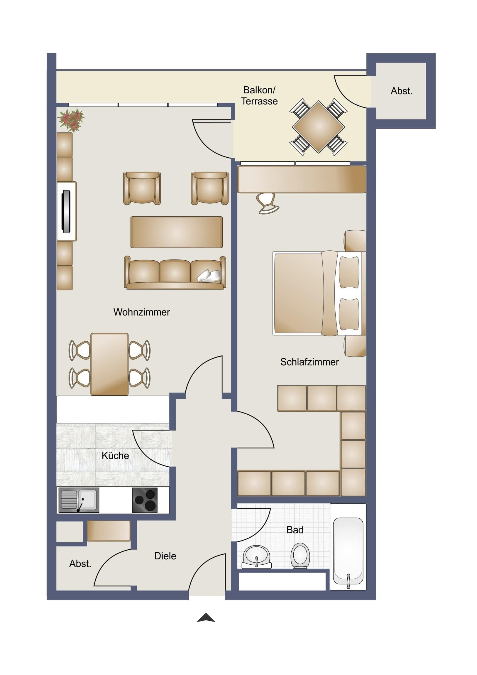 Wohnung zum Kauf 195.000 € 2 Zimmer 57,5 m²<br/>Wohnfläche Sindelfingen 2 Sindelfingen 71067