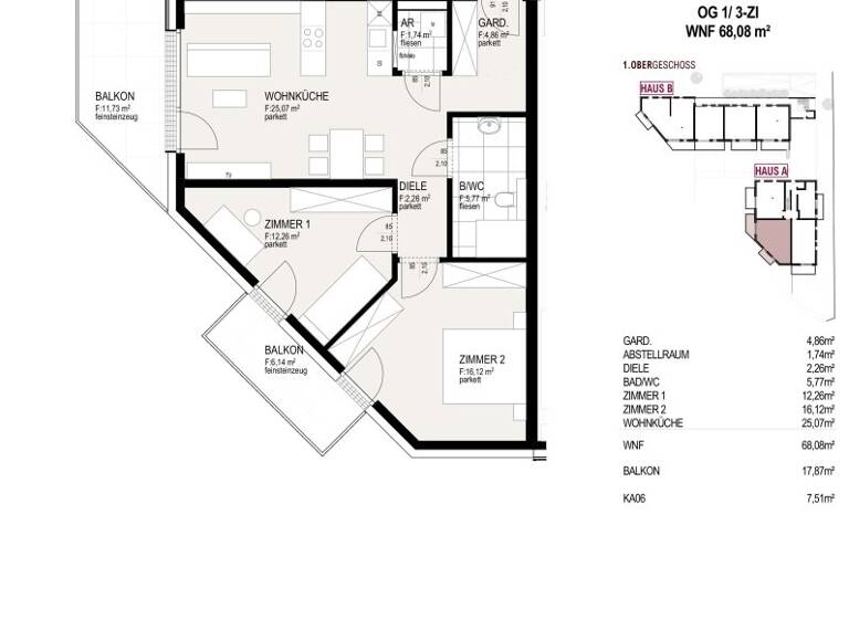 Wohnung zum Kauf - Erstbezug 612.000 € 3 Zimmer 68,1 m² Südtiroler Straße 2 Hall in Tirol 6060