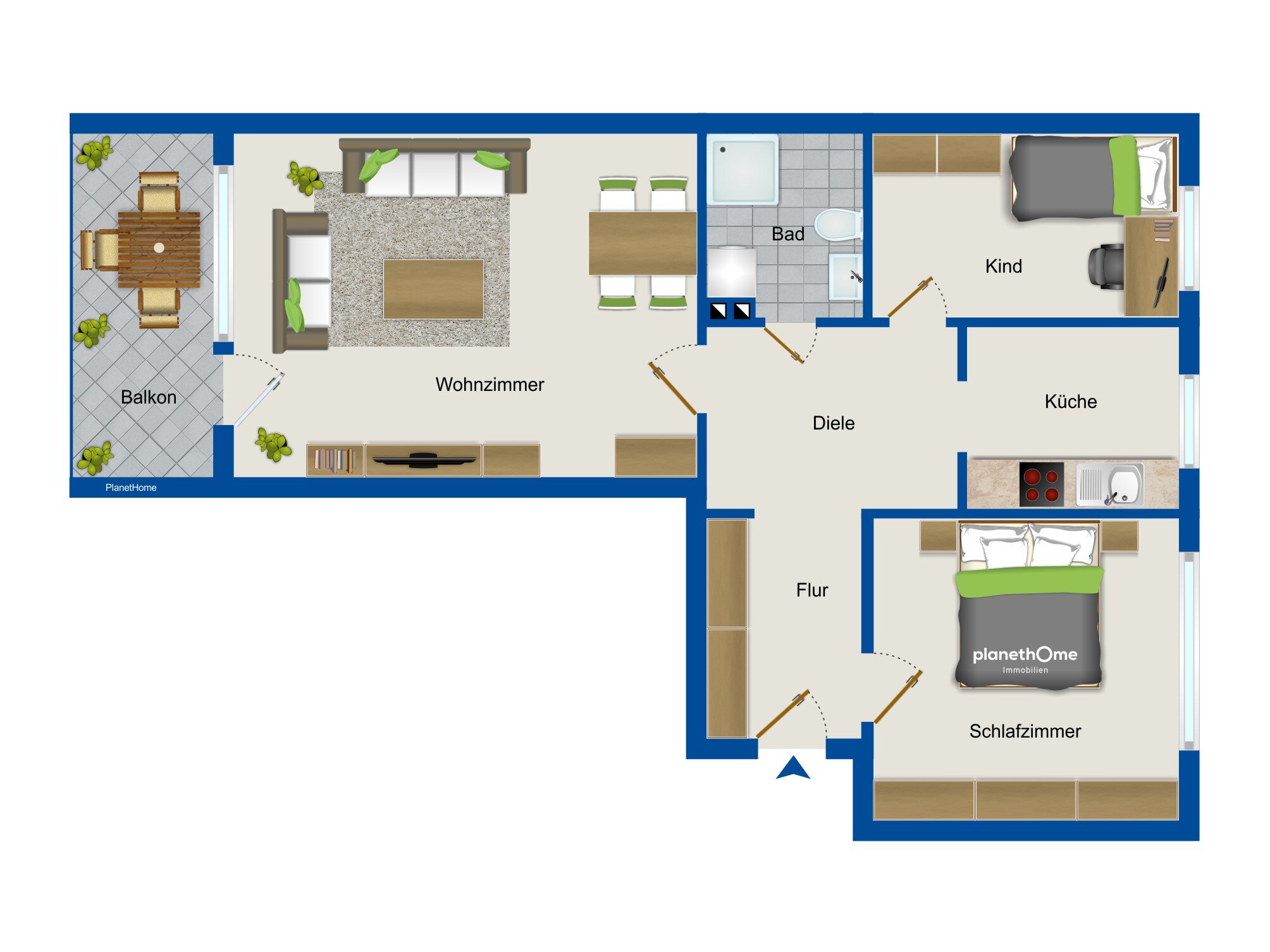 Wohnung zum Kauf provisionsfrei 279.000 € 3 Zimmer 78 m²<br/>Wohnfläche 2.<br/>Geschoss Rahlstedt Hamburg 22149