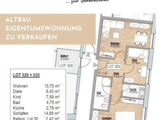 Wohnung zum Kauf 330.000 € 3 Zimmer 54,9 m² Echternach 6450