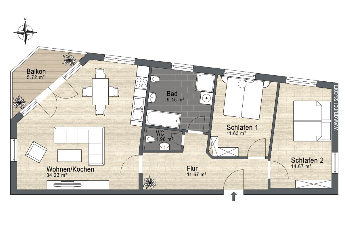 Wohnung zum Kauf 655.000 € 3 Zimmer 86 m²<br/>Wohnfläche 2.<br/>Geschoss Binz Binz 18609