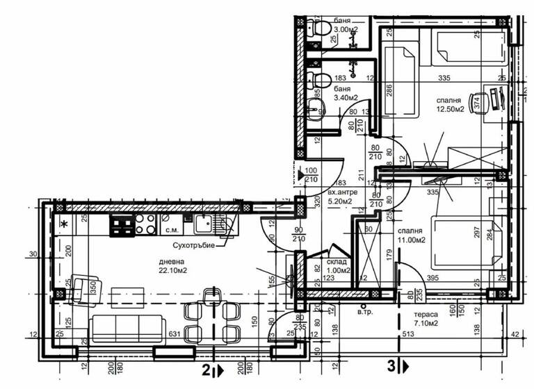 Wohnung zum Kauf 108.700 € 3 Zimmer 91,1 m² Plovdiv