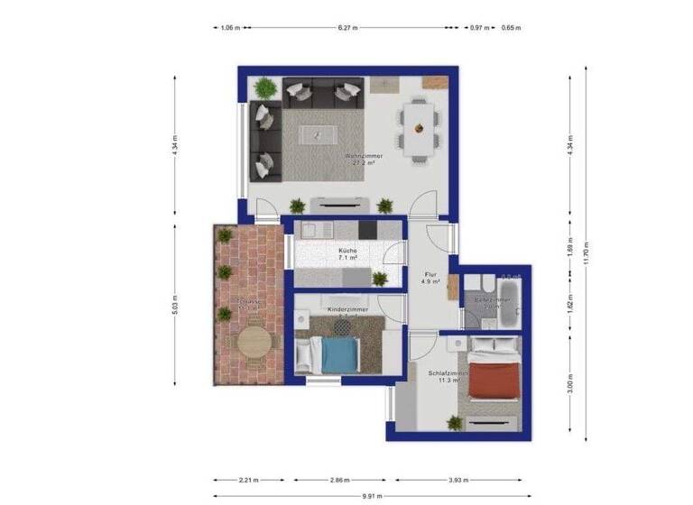 Wohnung zum Kauf 159.000 € 3 Zimmer 74,1 m² Amstetten 73340