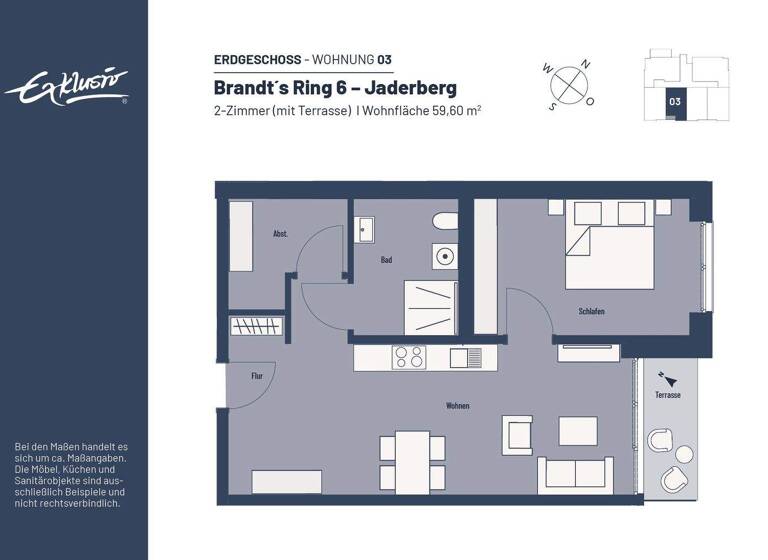 Wohnung zur Miete - Erstbezug 435 € 2 Zimmer 59,6 m² frei ab 01.07.2026 Jaderberg Jade 26349