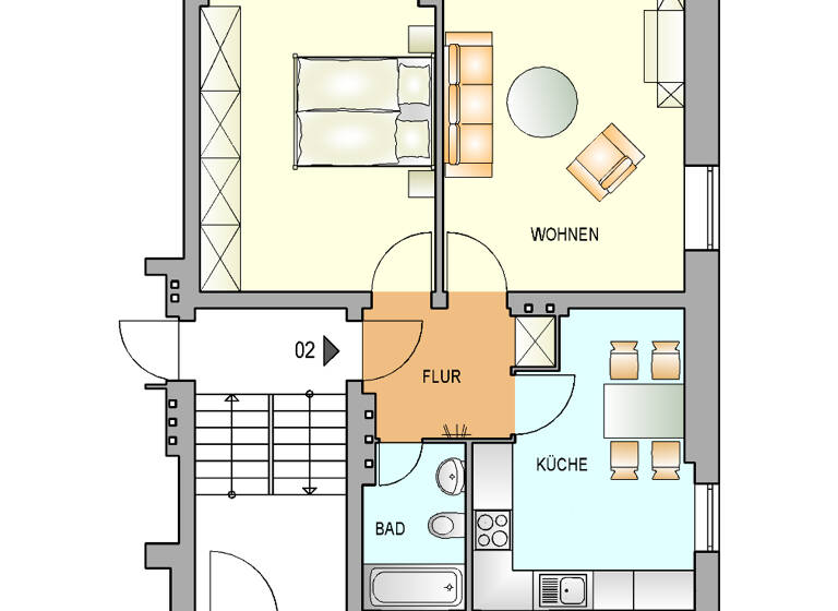 Wohnung zur Miete 391 € 2 Zimmer 59,3 m²<br/>Wohnfläche EG<br/>Geschoss 01.06.2025<br/>Verfügbarkeit Greulingstraße 3 Süd Remscheid 42859