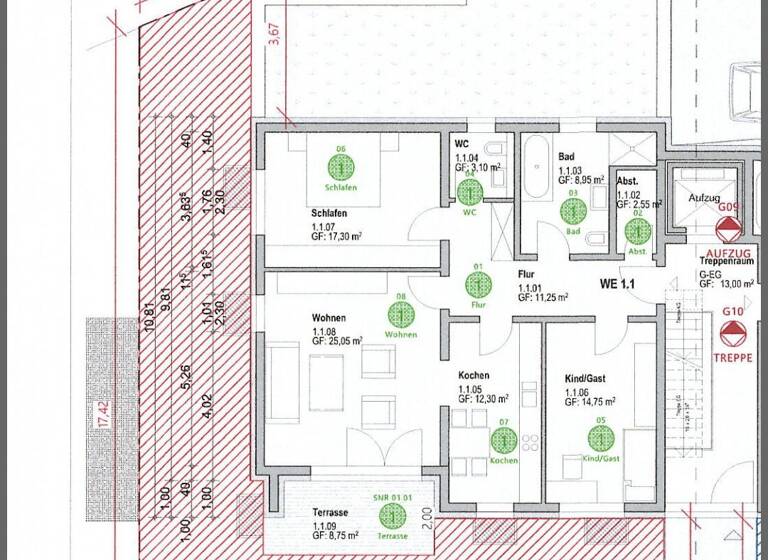 Wohnung zum Kauf - Erstbezug 386.963 € 3 Zimmer 99,6 m² Großenritte Baunatal 34225
