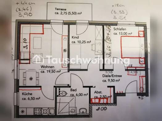 Terrassenwohnung zur Miete Tauschwohnung 870 € 3 Zimmer 70 m² EG Bornstedt Potsdam 14469
