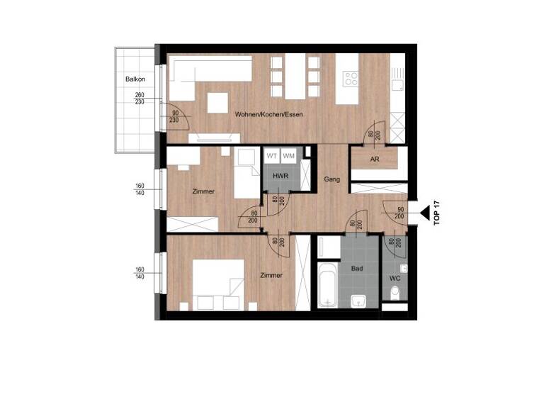 Wohnung zum Kauf - Erstbezug provisionsfrei 319.788 € 2 Zimmer 1. Geschoss Vitis 3902