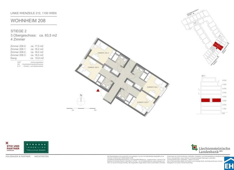 Studio zur Miete 545 € 1 Zimmer 18,5 m² 3. Geschoss frei ab sofort Linke Wienzeile Wien 1150