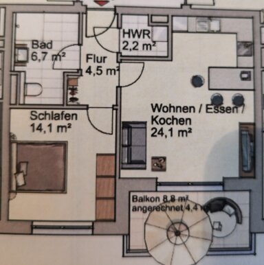 Wohnung zur Miete 645 € 2 Zimmer 53,4 m² 1. Geschoss frei ab sofort Leester Straße 52 Leeste Weyhe 28844