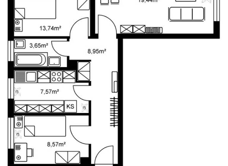 Wohnung zur Miete 686 € 2,5 Zimmer 61,9 m² 1. Geschoss frei ab 16.04.2026 Im Mellsig 1 Eschersheim Frankfurt am Main 60433