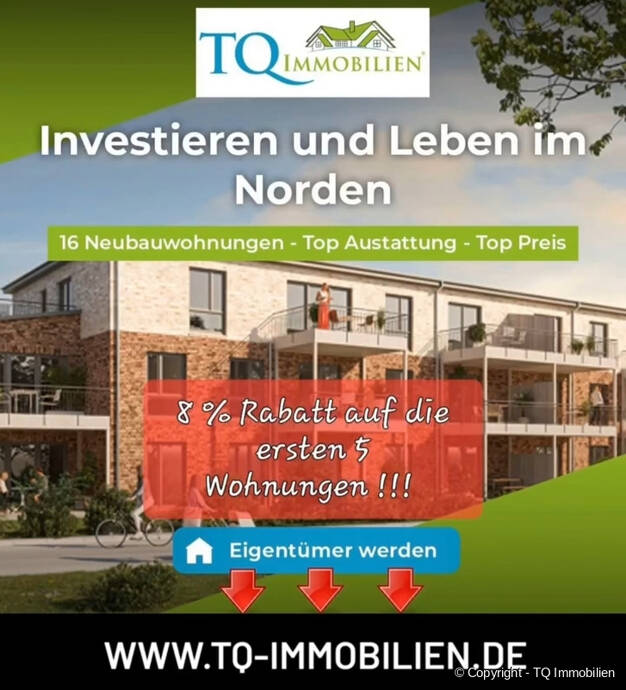 Wohnung zum Kauf 216.218 € 2 Zimmer 52,5 m² Meldorf 25704