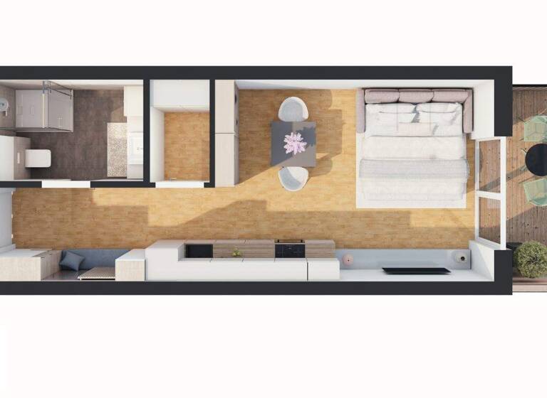 Studio zum Kauf - Neubau provisionsfrei 195.000 € 1 Zimmer 34,3 m² 1. Geschoss Lehn 17 Längenfeld 6444