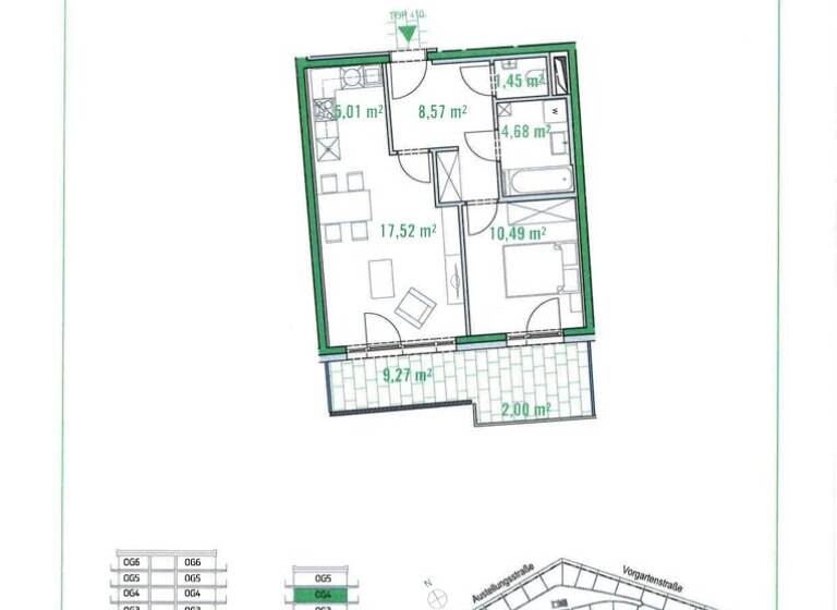 Wohnung zur Miete 863 € 2 Zimmer 47,7 m² 4. Geschoss Ausstellungsstraße Wien 1020