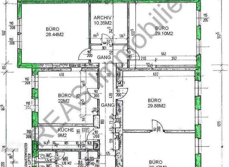 Büro zur Miete 15 € 6 Zimmer 217 m² Bürofläche Wien 1050