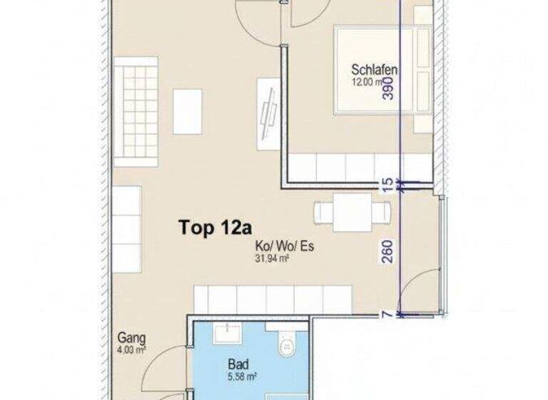 Terrassenwohnung zur Miete 1.149 € 2 Zimmer 54 m² 2. Geschoss Montfortstraße 12 Götzis 6840