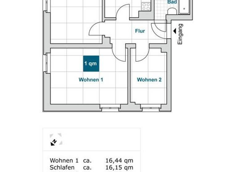 Wohnung zur Miete 564 € 3 Zimmer 62,1 m² 2. Geschoss frei ab 16.04.2026 Dohnaer Str. 48 Leubnitz-Neuostra Dresden 01219