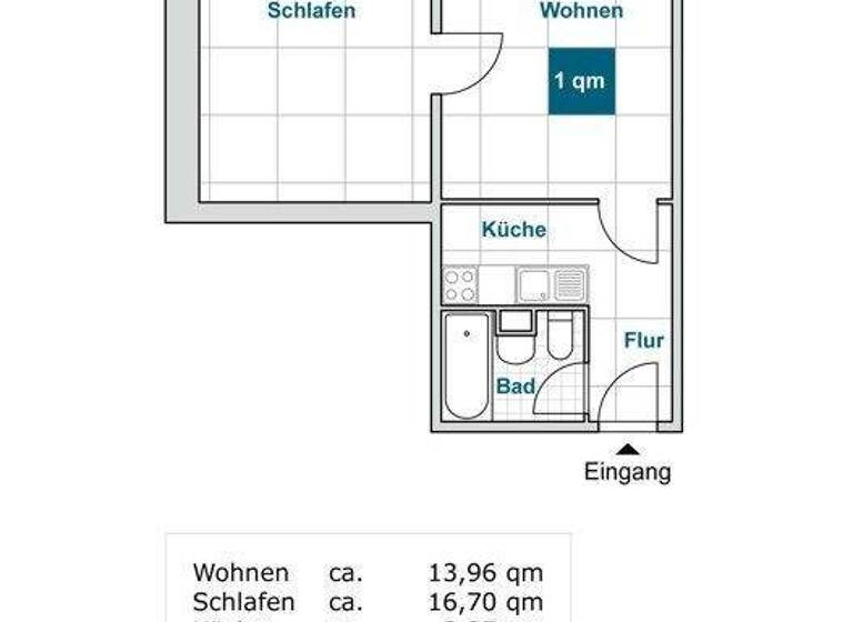 Wohnung zur Miete 444 € 2 Zimmer 43,5 m² 2. Geschoss frei ab 08.03.2026 Amalie-Dietrich-Platz 9 Gorbitz-Süd Dresden 01169