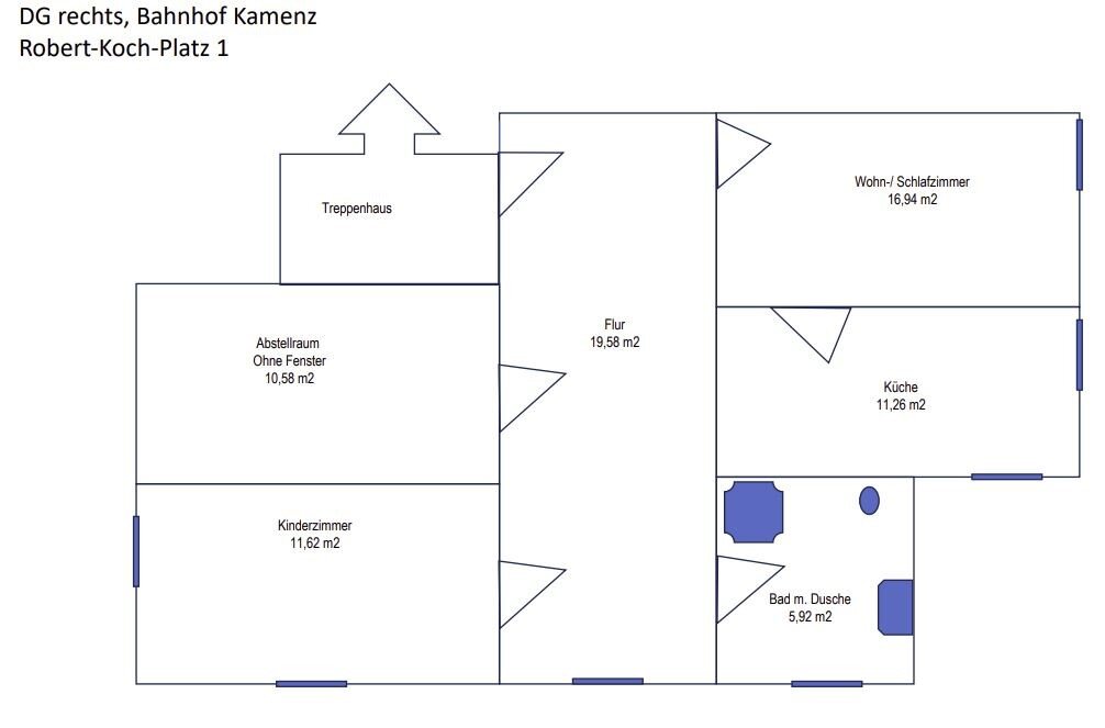 Wohnung zur Miete 296 € 2 Zimmer 74 m²<br/>Wohnfläche Kamenz Kamenz 01917