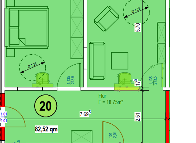 Wohnung zur Miete 949 € 2 Zimmer 82,5 m² frei ab sofort Knieper West Stralsund 18435