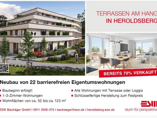 Wohnung zum Kauf - Erstbezug provisionsfrei 495.100 € 2 Zimmer 69,4 m² Geschoss 2/4 frei ab 31.12.2027 Spindäckerstraße 6 Heroldsberg 90562