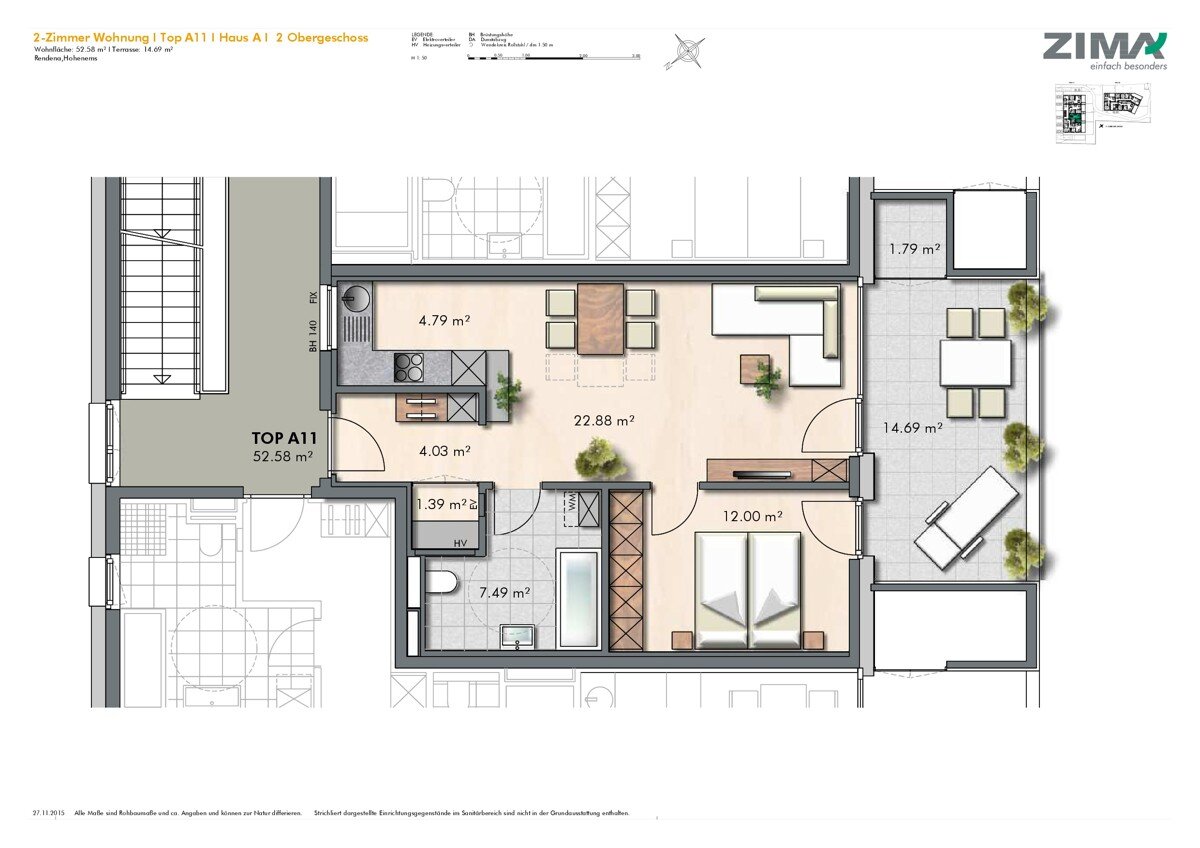 Wohnung zur Miete 899 € 2 Zimmer 52 m²<br/>Wohnfläche 2.<br/>Geschoss 01.02.2025<br/>Verfügbarkeit Graf-Maximilian-Straße 21 Hohenems 6845