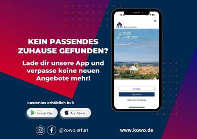 Wohnung zur Miete 309 € 1 Zimmer 40,3 m² 3. Geschoss Vilniuser Straße 3 Rieth Erfurt 99089