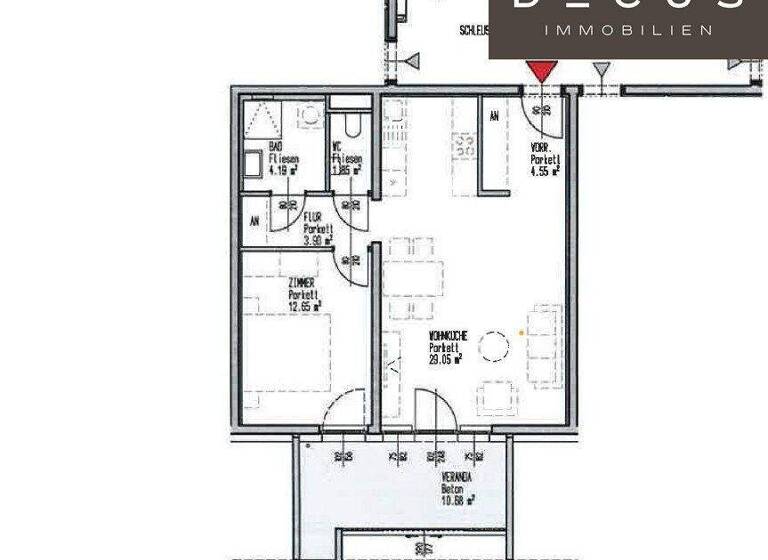 Wohnung zur Miete 743 € 2 Zimmer 56,2 m² 2. Geschoss Wien 1100