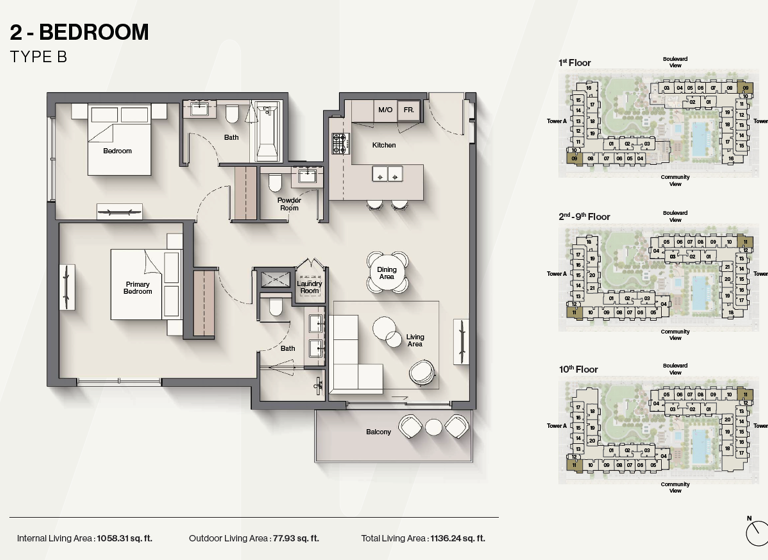 Wohnung zum Kauf 419.689 € 3 Zimmer 105,6 m² Dubai