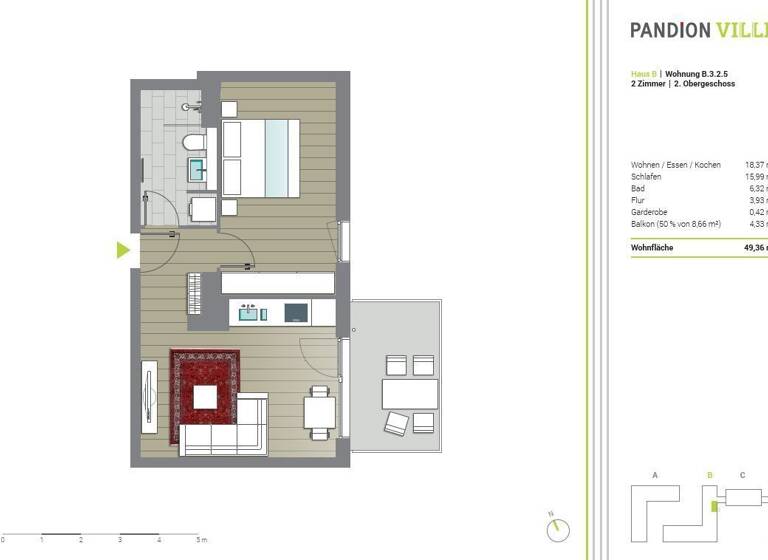 Wohnung zum Kauf 296.000 € 2 Zimmer 49,4 m² 2. Geschoss Duisdorf Bonn 53123