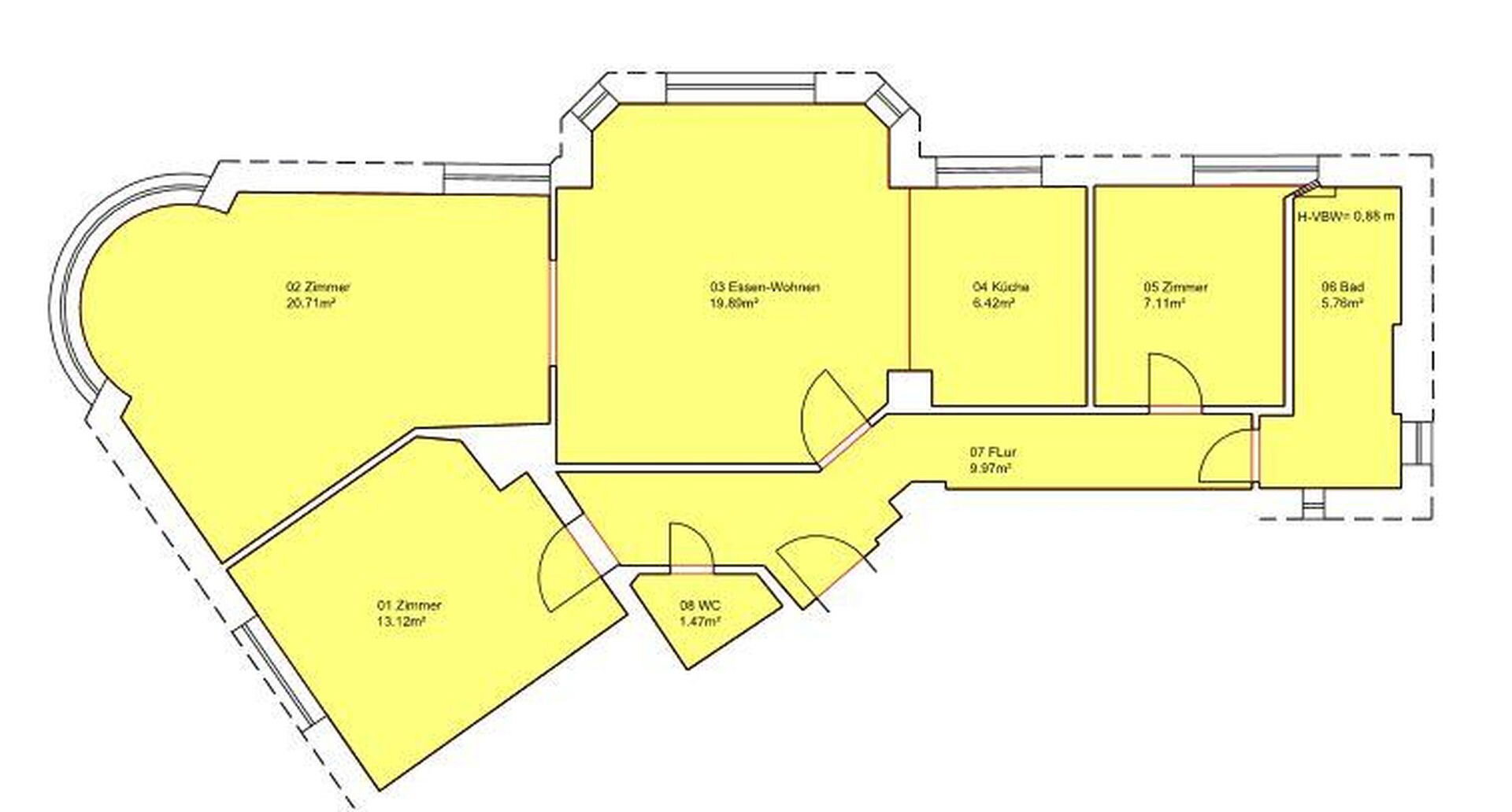 Wohnung zum Kauf provisionsfrei 329.000 € 4 Zimmer 84,5 m²<br/>Wohnfläche 1.<br/>Geschoss 01.01.2025<br/>Verfügbarkeit Klinikum OF Offenbach 63065